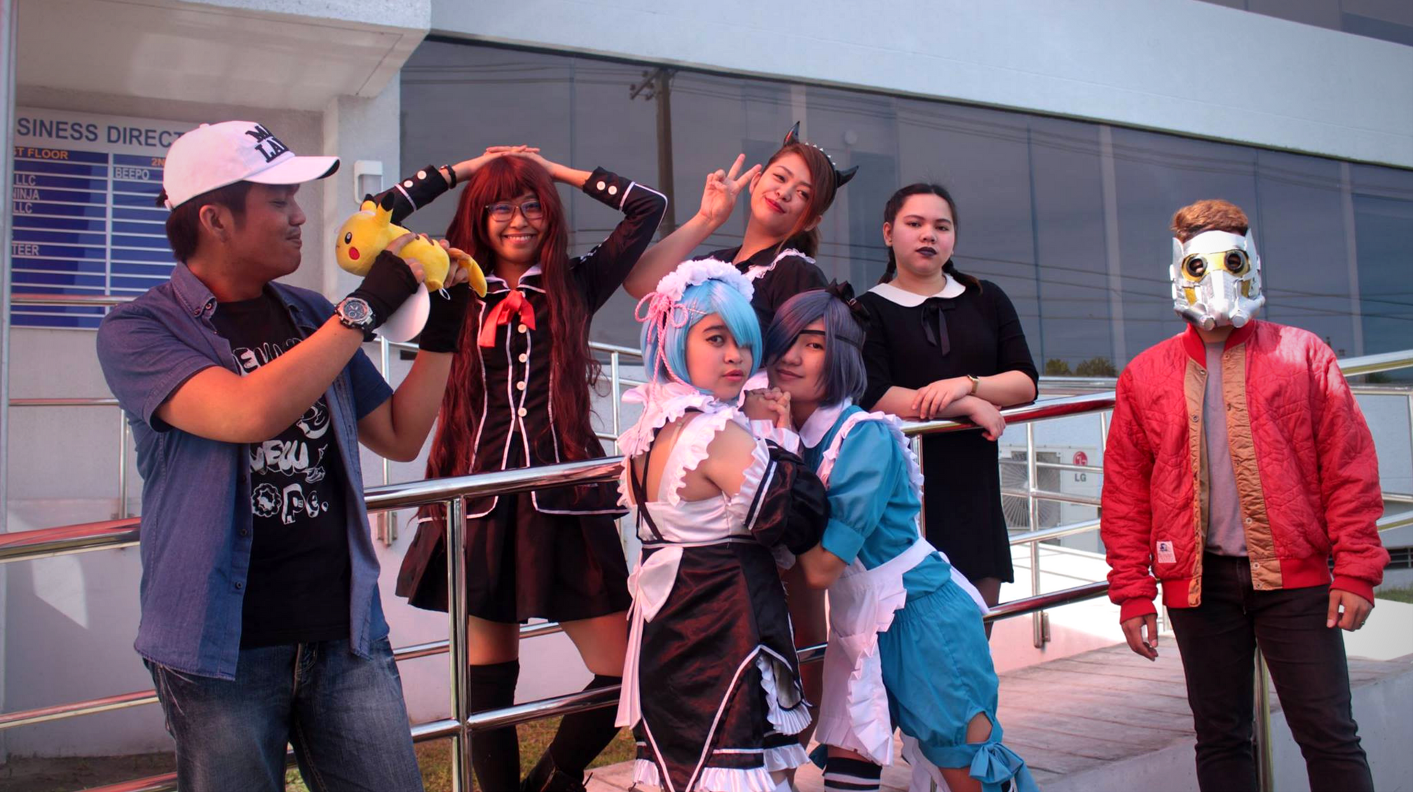Photo of Beepo employees on their cosplay costume.